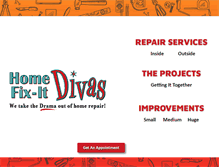 Tablet Screenshot of homefixitdivas.com